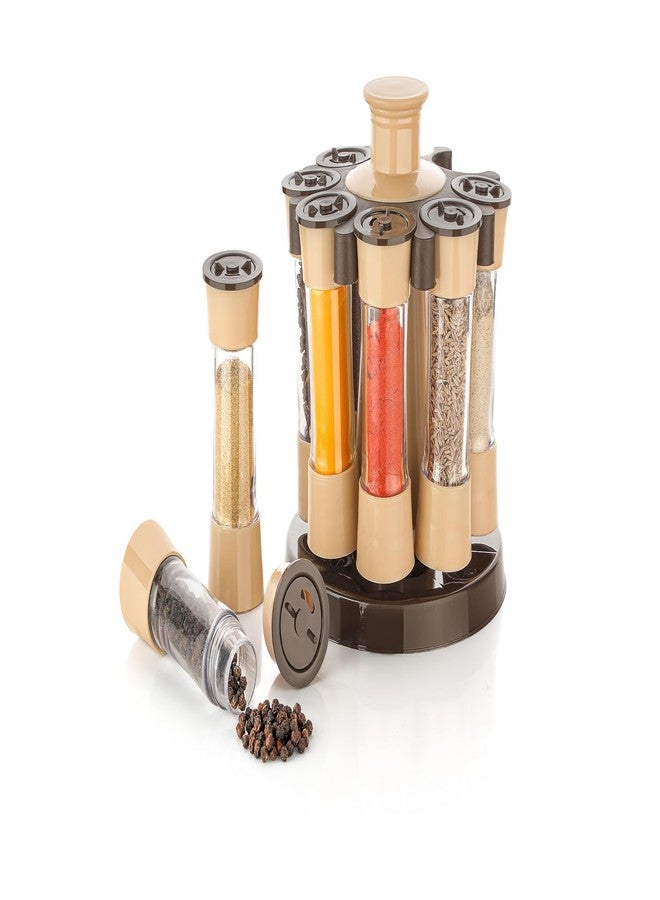 KBS Revolving Spice Rack/Masala Rack Set/Condiment Set/Spice Container 8 in 1 jar bottle Plastic 360 Rotating Multipurpose Kitchen Storage Organizer Accessories - Image 2